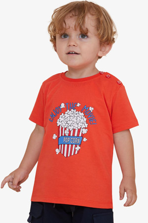 Breeze Girls & Boys Erkek Çocuk Tişört Pop Corn Baskılı 2-6 Yaş, Mercan - Image 1