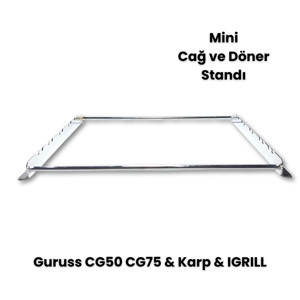 Barbekü Mangal Mini Cağ ve Döner Şiş Standı (Krom Kaplı) - Image 1