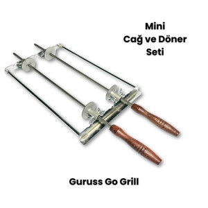 Barbekü Mangal Mini Cağ Döner, Et Döner ve Tavuk Döner Seti (Guruss Go Grill) - Image 1