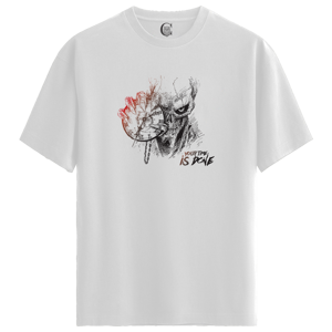 Color Luxe Time Claw - %100 Pamuklu Erkek Beyaz Tişört - Premium Quality - Image 1