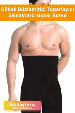 Özel Üretim Göbek Düzleştirici Toparlayıcı Sıkılaştırıcı Bel Inceltici Erkek Duble Boxer Korse - Image 1