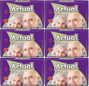 Actual Yetişkin Hasta Bezi Bel Bantlı L-Büyük 180 Adet (6Pk*30) - Image 1