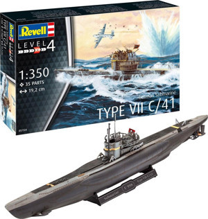 Revell Model Kit 1:350 German Submarine Type VII C-41 5154 - Image 1