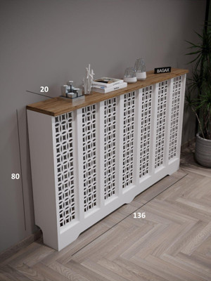 Bagax Ayasofya Model, Beyaz Üstü Çam Renk, 136 Cm Petek Kaplama, Dresuar - Image 1