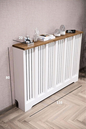 Bagax Efes Model, Beyaz Üstü Çam Renk, 116 Cm Petek Kaplama, Dresuar - Image 1