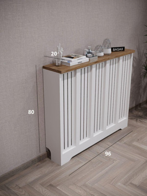 Bagax Efes Model, Beyaz Üstü Çam Renk, 96 Cm Petek Kaplama, Dresuar - Image 1