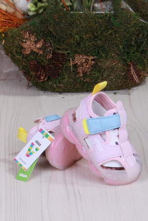 Vicco 332.E25Y.217 Live Pudra İlk Adım Işıklı Kız Çocuk Sandalet - Image 1