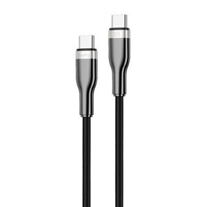 Gritty 100W Type-C to Type-c Örgülü 1 m Şarj Kablosu Siyah (GLZA01) - Image 1