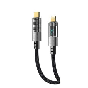 Gritty Dijital 30W Type-C to Lightning Örgülü Şarj Kablosu 1 m Siyah (GL-DP02) - Image 1