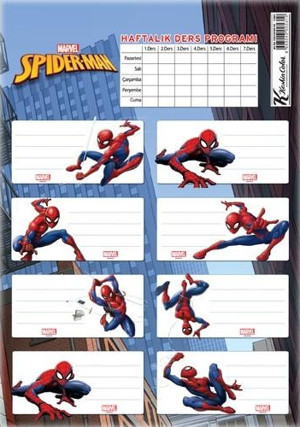 Keskin Color Okul Etiketi Spiderman Ders Proğramlı 3 Yaprak 220130-6 - Image 1