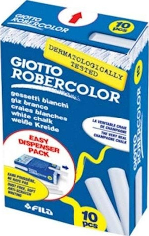 Robercolor 538700 Tebeşir Yuvarlak Tozsuz 10 Lu Beyaz (10 Paket) - Image 1