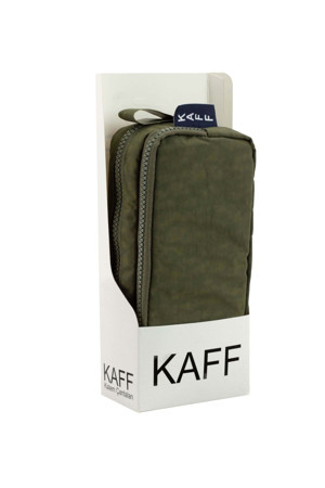 Kaff 01105 Krinkıl Kumaş Yıkanabilir Çift Bölmeli Gözlü Kalemlik Kalem Kutusu - Haki - Image 1