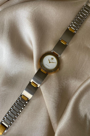 Diablo Sarı Gümüş Renk Paslanmaz Çelik Kordon Orijinal Vintage Erkek Kol Saati - Image 1