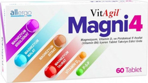 Allergo Vitagil Magni4 Magnezyum Vitamin D3 P5P 60 Tablet - Image 1