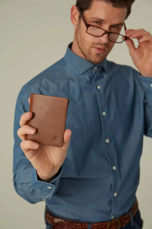 Dayton Hakiki Deri Taba (Plus Color) Erkek Ince Tasarım Çok Bölmeli Rfid Korumalı Cüzdan - Image 1