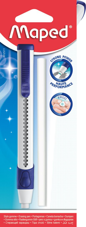 Maped Gom Kalem Tipi Silgi + Yedek Uç Blister (Karışık Renk 1 Adet) 012511 - Image 1