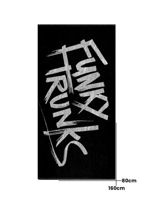 Funky Trunks Tagged Black Havlu, Antrenman & Spor Havlusu (160x80) - Image 1