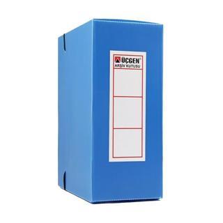 Üçgen Proje - Arşiv Kutusu Plastik Lastikli Battal 29X36X10 Cm Mavi (50 Adet)