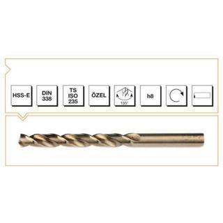 Makina Takım HSS-E DIN 338 Silindirik Saplı Kısa Altın Seri Matkap Ucu 4 mm - MTE B00005000400