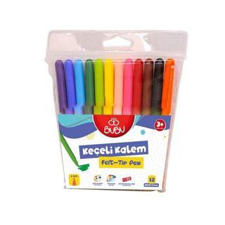 Bu-Bu Keçeli Kalem 12 Renk Pvc BUBU KEC001
