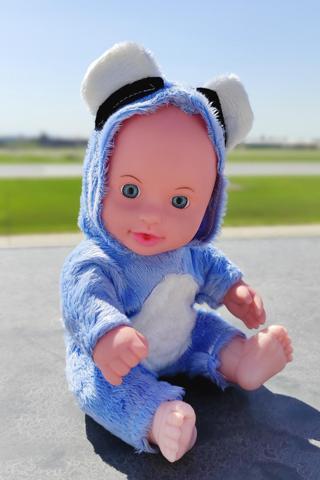 Global Toys Mavi Pembe Ve Beyaz Renk Koala Kostümlü İngilizce Konuşan Et Bebek