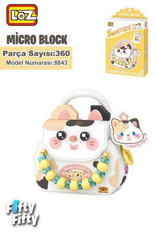 Loz Micro Block Sweet Bag Serisi Kedi Figürlü Çanta 360 Parça Oyuncak Yapım Seti FFLZ-8843