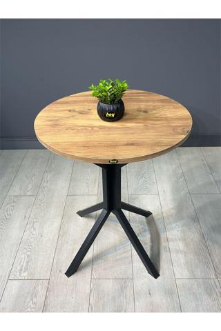 İkra Yuvarlak Atlantik Çam Balkon Masası Mutfak Yemek Masası 60 cm