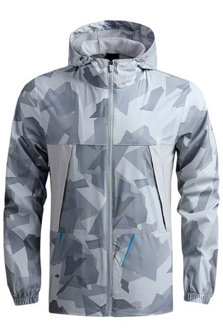 Ghassy Co. Erkek Su ve Rüzgar Geçirmez Göğüs Fermuar Gizli Cep Spor Yağmurluk 