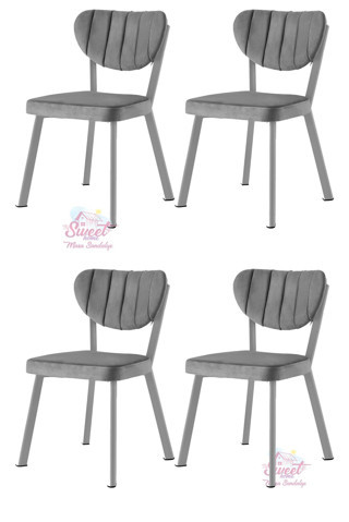 Esinti Metal Sandalye Renkli Ayak 4 Lü Set Cafe,Restaurant,Mutfak,Salon,Yemek Odası Sandalyesi 