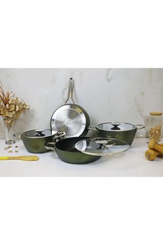 Evita 7 Parça Granit Tencere Set - Indüksiyon Taban