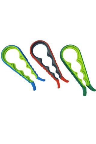 Tbyshop Pratik Kavanoz Kapağı Açacağı / 4 Boğum 8 Kademeli Şişe Kapak Açacağı (Silikon Kaydırmaz)