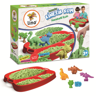 LİNO KİNETİK KUM SETİ DİNAZORLAR (350 GR KUM+TEPSİ+6 KALIP)