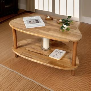 Soren Orta Sehpa - Masif Ahşap İki Raflı Modern Sehpa 