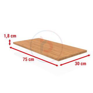 30x75 Cm Bambu Ahşap Raf - Suntalam Tekli Raf
