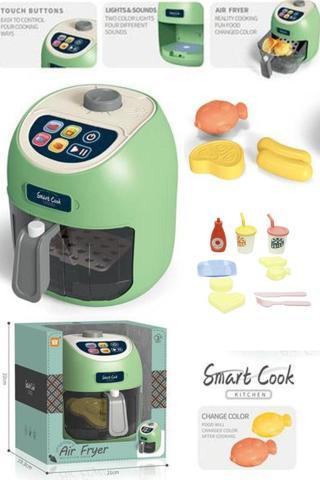 Hak-İş Oyuncak Dokunmatik Oyuncak Mutfak Fritöz Air Fryer Set (Gıdalar Renk Değiştirir)