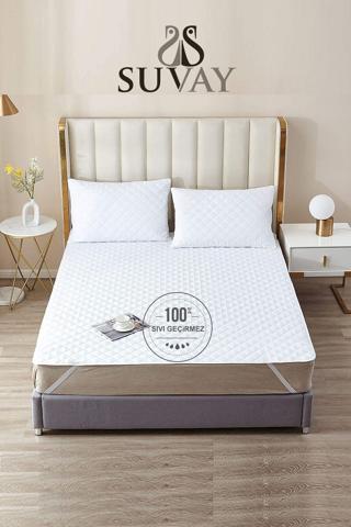 Suvay Pamukkale Bt Su Sıvı Geçirmez Kapitone Alez Tek Ve Çift Kişilik Kapitoneli %100 Pamuklu Yatak Alezi