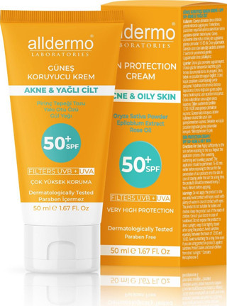 Alldermo Spf 50+ Yağlı Cilt Krem 50 Ml Tüp