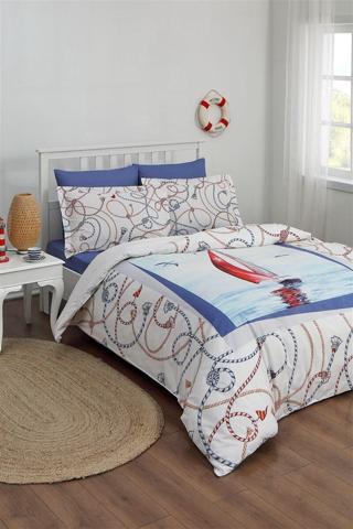 Özdilek Tek Kişilik Ranforce Nevresim Takımı Sailboat Mavi