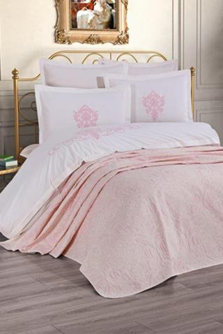 Özdilek Paradise Yatak Örtülü Gelin Seti (7 Parça)-Pudra