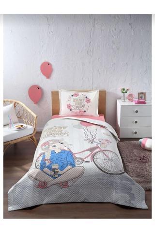 Özdilek Tek Kişilik Kapitoneli Nevresim Takımı Enjoy Pembe ( Dört Mevsim - Çok Amaçlı Set )