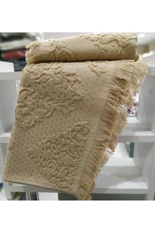 Özdilek (2 Adet) Delfino Saçaklı El Yüz Havlusu 50X90Cm Bej