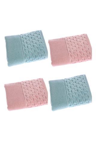 Özdilek 4 Adet Adria El Yüz Havlusu Mint Pembe % 100 Pamuk Havlu