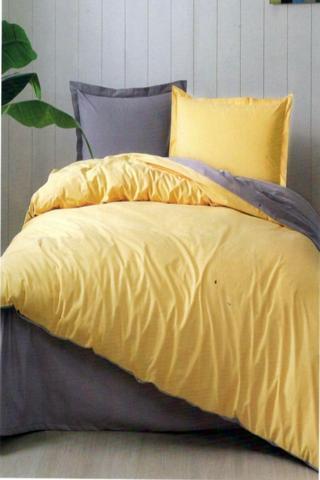 Özdilek Tek Kişilik Nevresim Takımı Colormix Hardal Antrasit