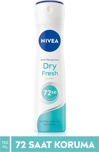 Kadın Sprey Deodorant Dry Fresh 150ml, 72 Saat Anti-perspirant Koruma, Ekstra Kuruluk