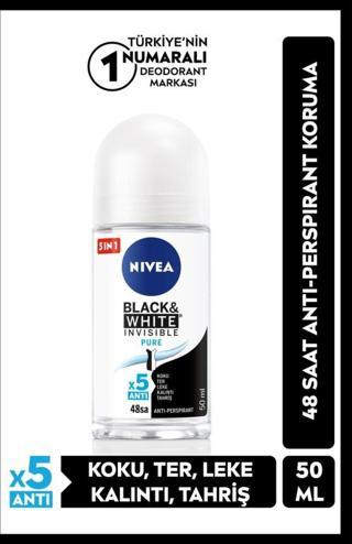 Kadın Roll-on Black&white Invisible Pure 50ml, 48 Saat Anti-perspirant Koruma