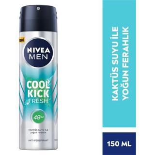 Nıvea Men Erkek Sprey Deodorant Cool Kick Fresh 150Ml, Ter Ve Ter Kokusuna Karşı 48 Saat Anti-Perspi