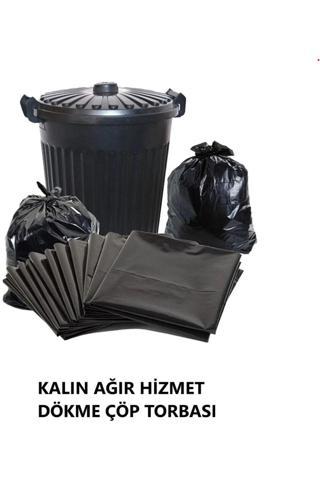 20 Kg Dökme Çöp Torbası 80x110 Cm Ağır Hizmet Kalın Çöp Poşeti Jumbo Boy Siyah Renkli