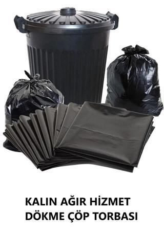 Dökme Çöp Torbası 80x110 Cm Ağır Hizmet Kalın 5 Kg Çöp Poşeti Jumbo Boy Siyah Renkli