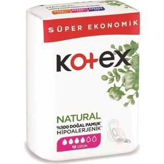 Kotex Natural Süper Ekonomik Quadro 18 Li Uzun