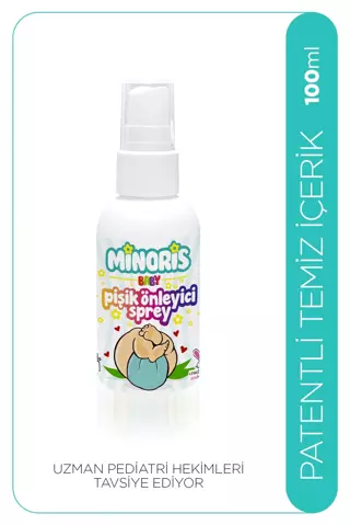 Minoris Baby Pişik Önleyici Sprey 100ml Parfümsüz, Vegan